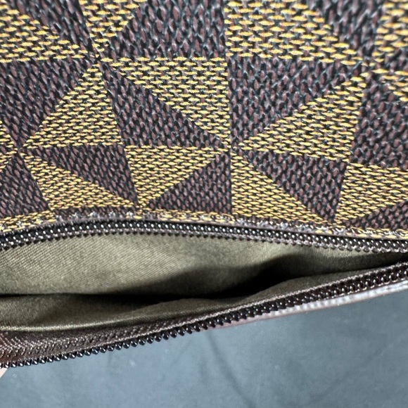 Elim & Paul Tan with Cream Square Patterned Tote Purse - Like New - Picture 9 of 16